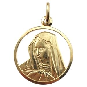 14K Yellow Gold Blessed Mother Charm #20854